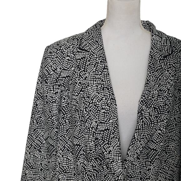 Emily women's plus size 22 W blazer navy blue white all over pattern - Picture 5 of 7